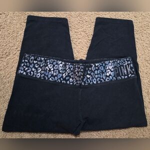 PINK Victoria's Secret Large Vintage Leopard Rhinestone Cropped Leggings HTF